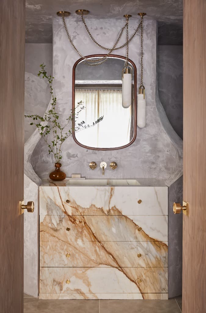 Elegant interior design with marble vanity